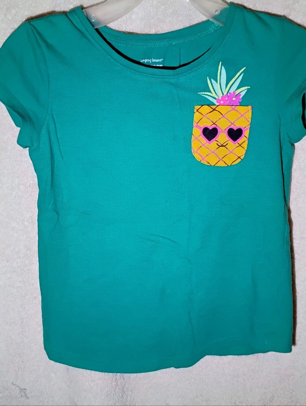 Girls Pineapple Pocket Tee Shirt